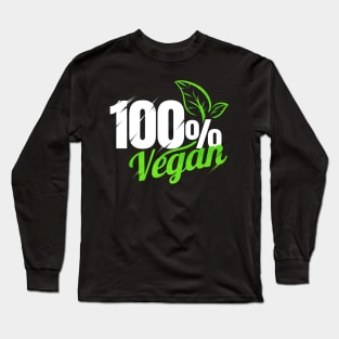 Vegetarian Logo For People Who Are 100 Per Cent Vegan Long Sleeve T-Shirt